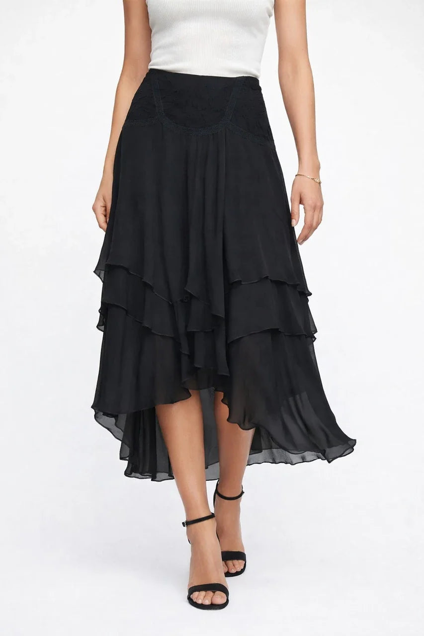 Noir Elegance A-Line Skirt