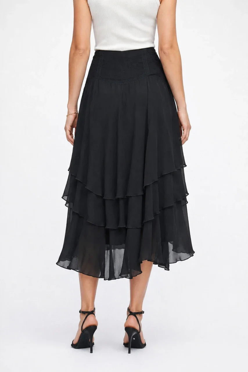 Noir Elegance A-Line Skirt