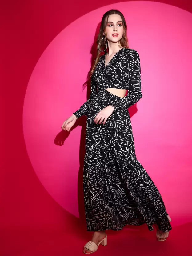 Noir Elegance Maxi Dress