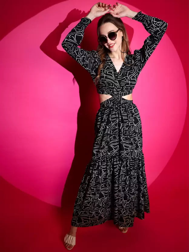Noir Elegance Maxi Dress