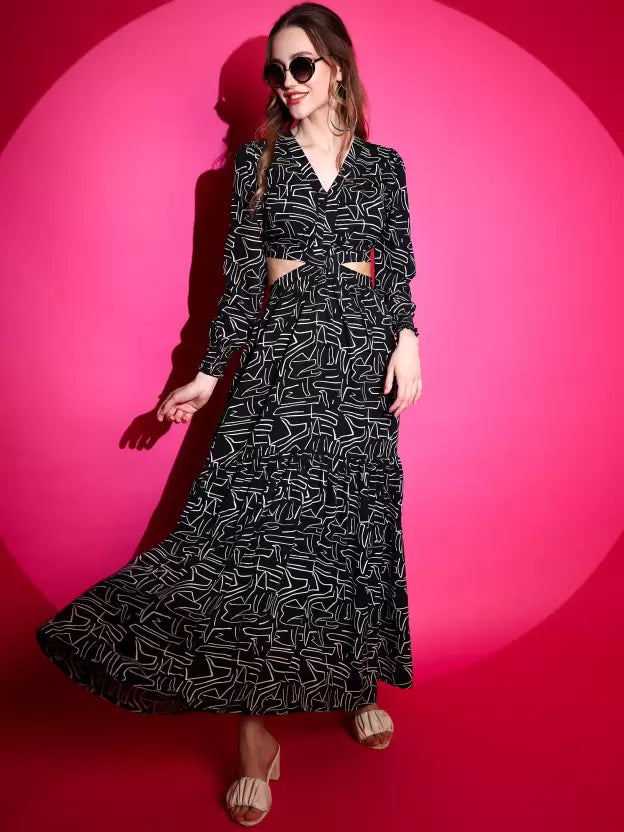 Noir Elegance Maxi Dress