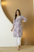 Purple Bloom Floral Cotton Kurta