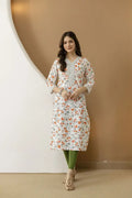 Petal Grace White Straight Kurta