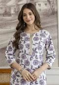Classic Blossom White Floral Kurta