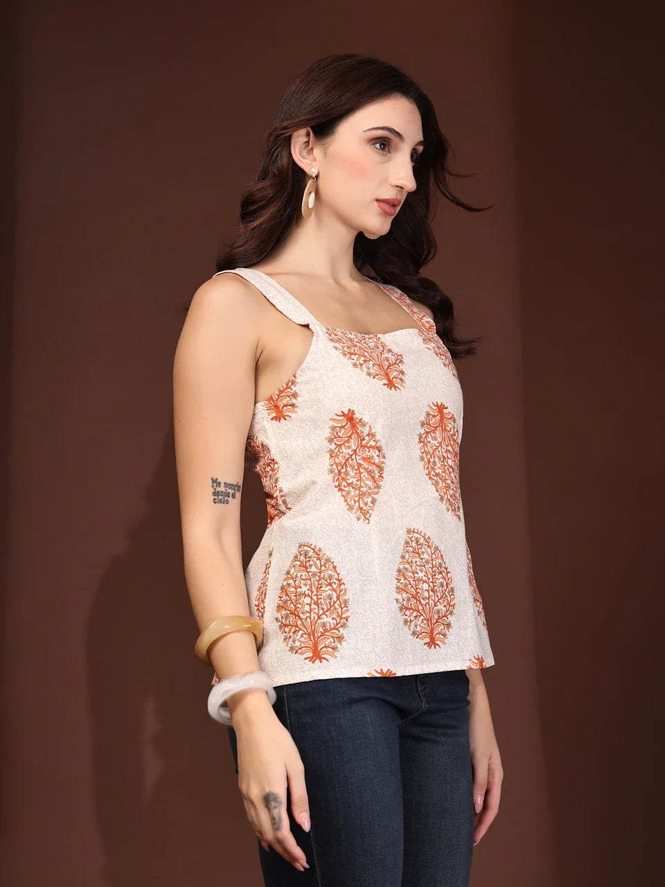 Sunset Glow Printed Straight Top