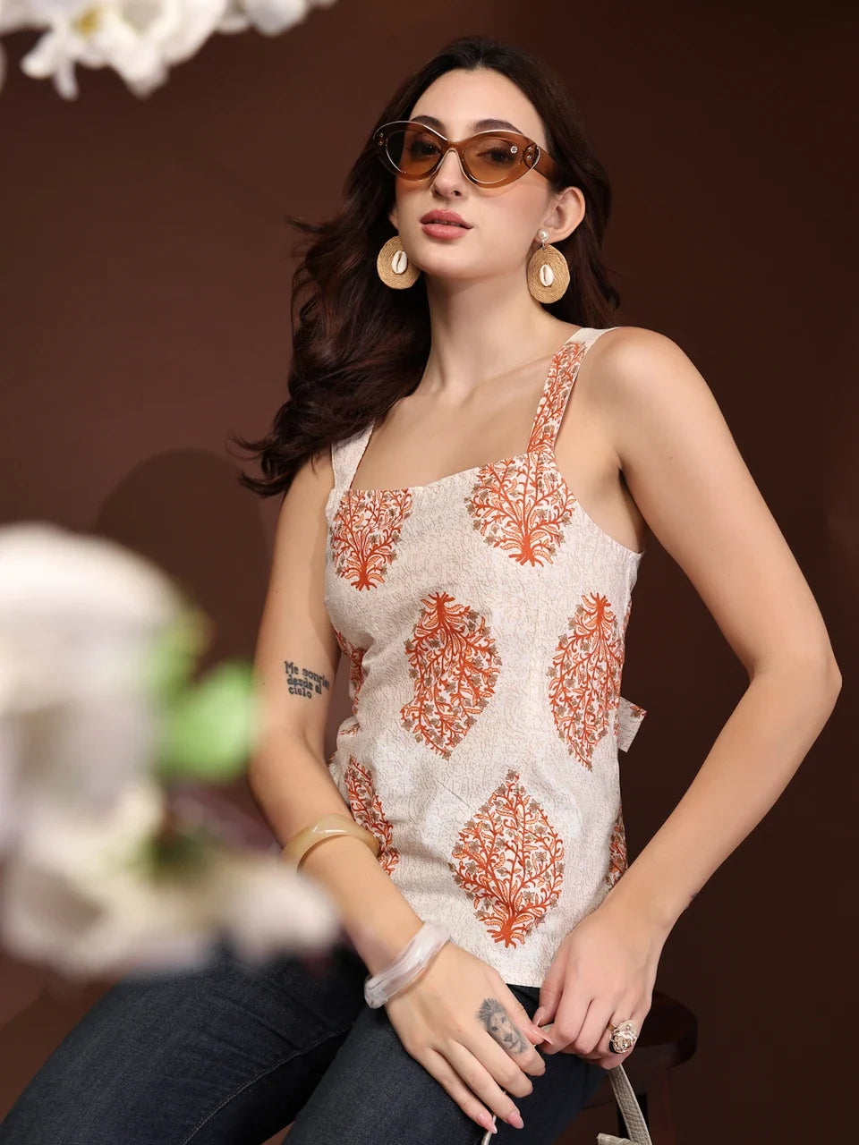 Sunset Glow Printed Straight Top