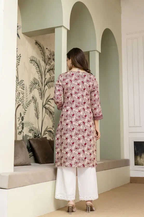 Modern Muse Maroon Geometric Kurta