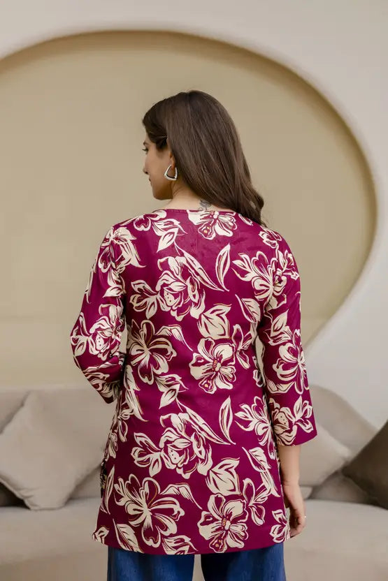 Timeless Bloom Maroon Kurta