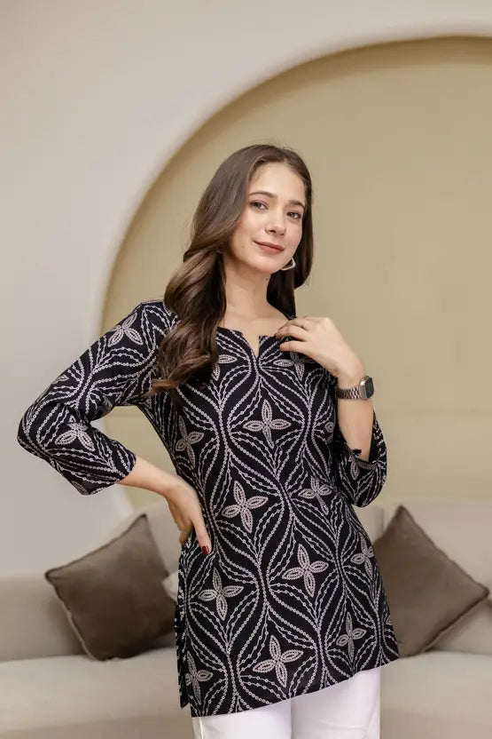 Casual Luxe Noir Geo Kurta