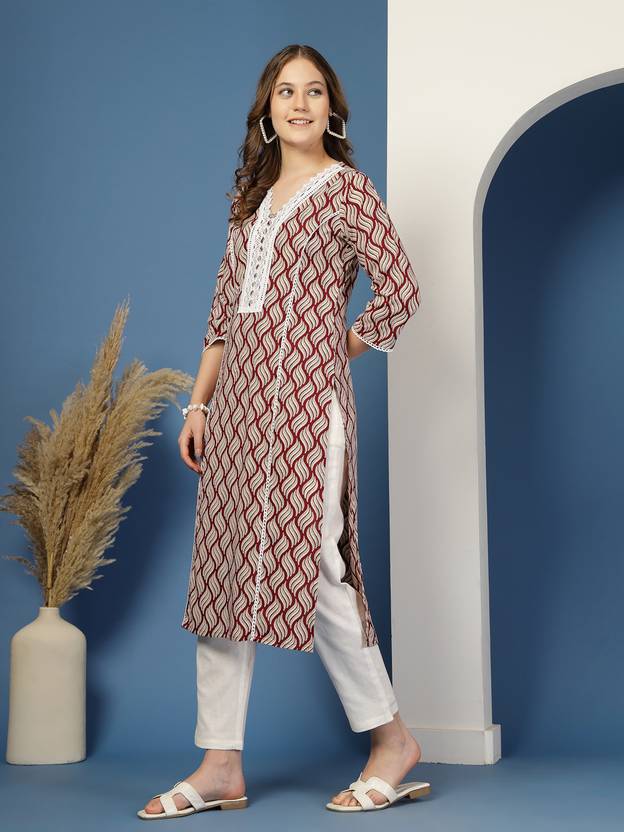 Maroon Ruby Bloom Kurta