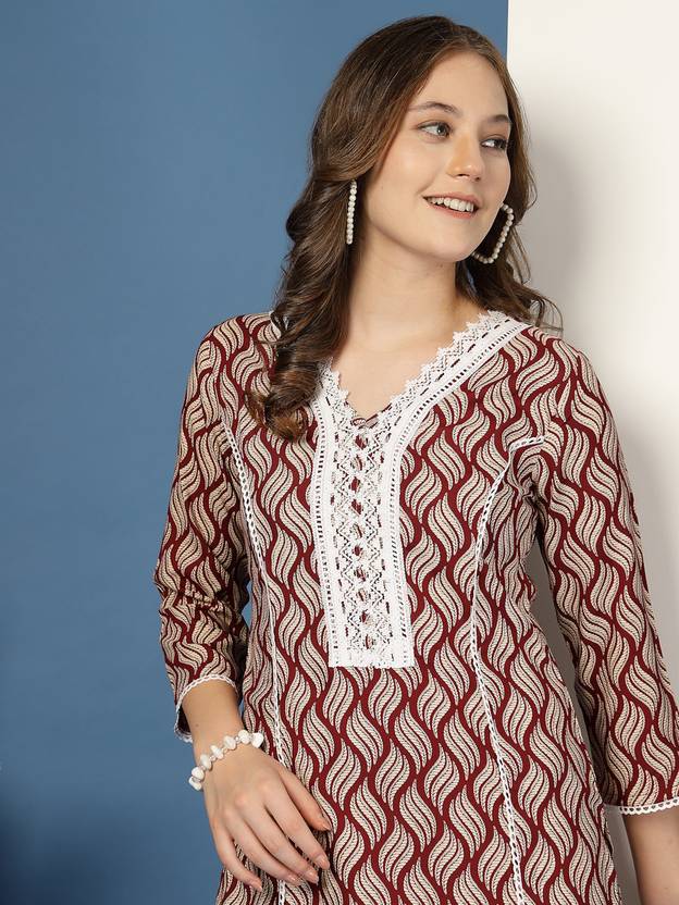 Maroon Ruby Bloom Kurta