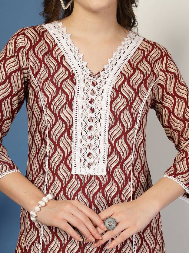Maroon Ruby Bloom Kurta