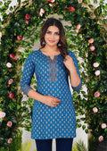 Floral Breeze Light Blue Kurta