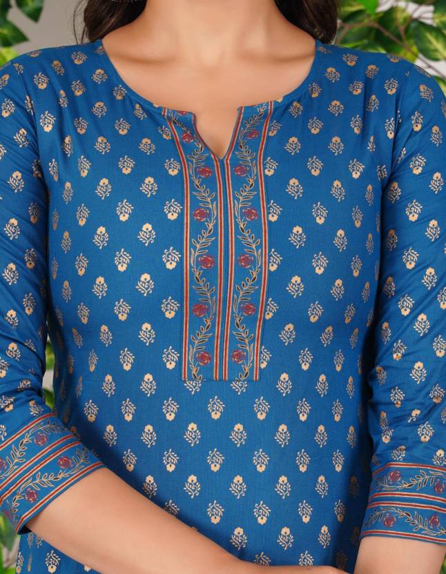 Floral Breeze Light Blue Kurta