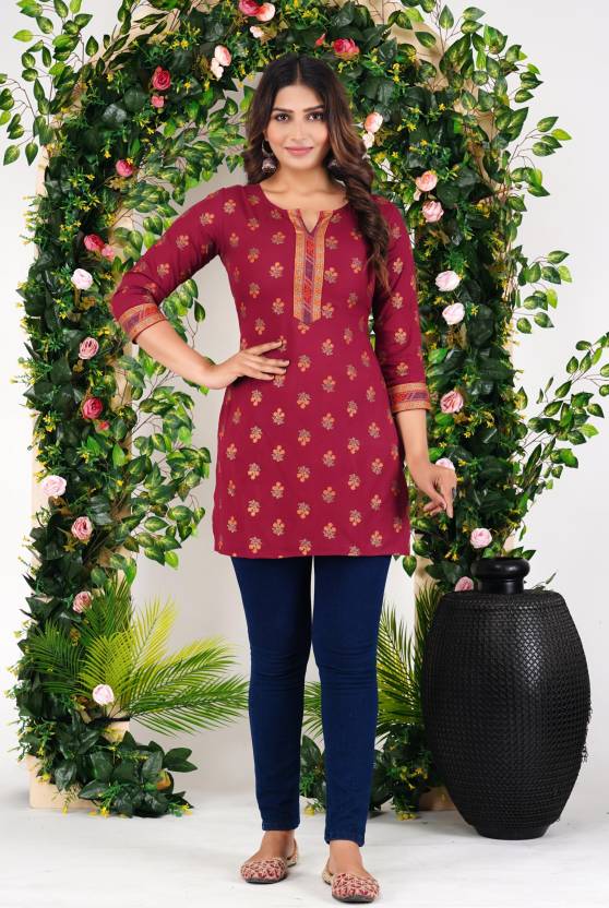 Maroon Bloom Floral Kurta