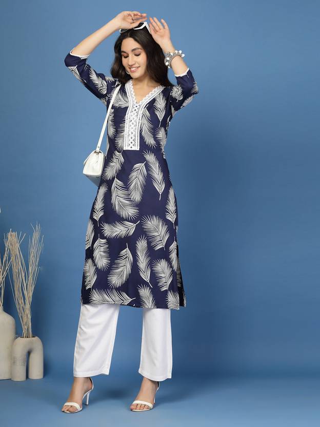 Midnight Blossom Self Design Kurta