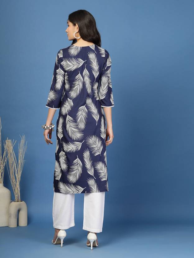 Midnight Blossom Self Design Kurta