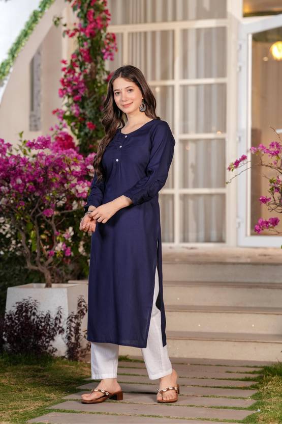 Classic Blue Straight Kurta