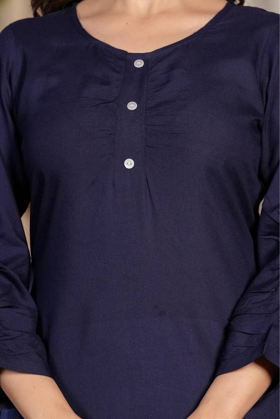 Classic Blue Straight Kurta