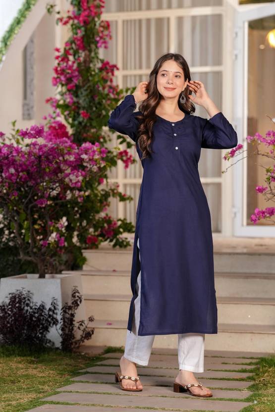 Classic Blue Straight Kurta