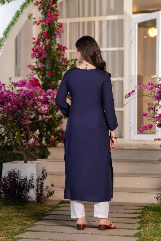 Classic Blue Straight Kurta