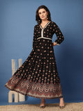 Midnight Bloom Flared Kurta