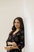 Timeless Charm Black Rayon Straight Kurta