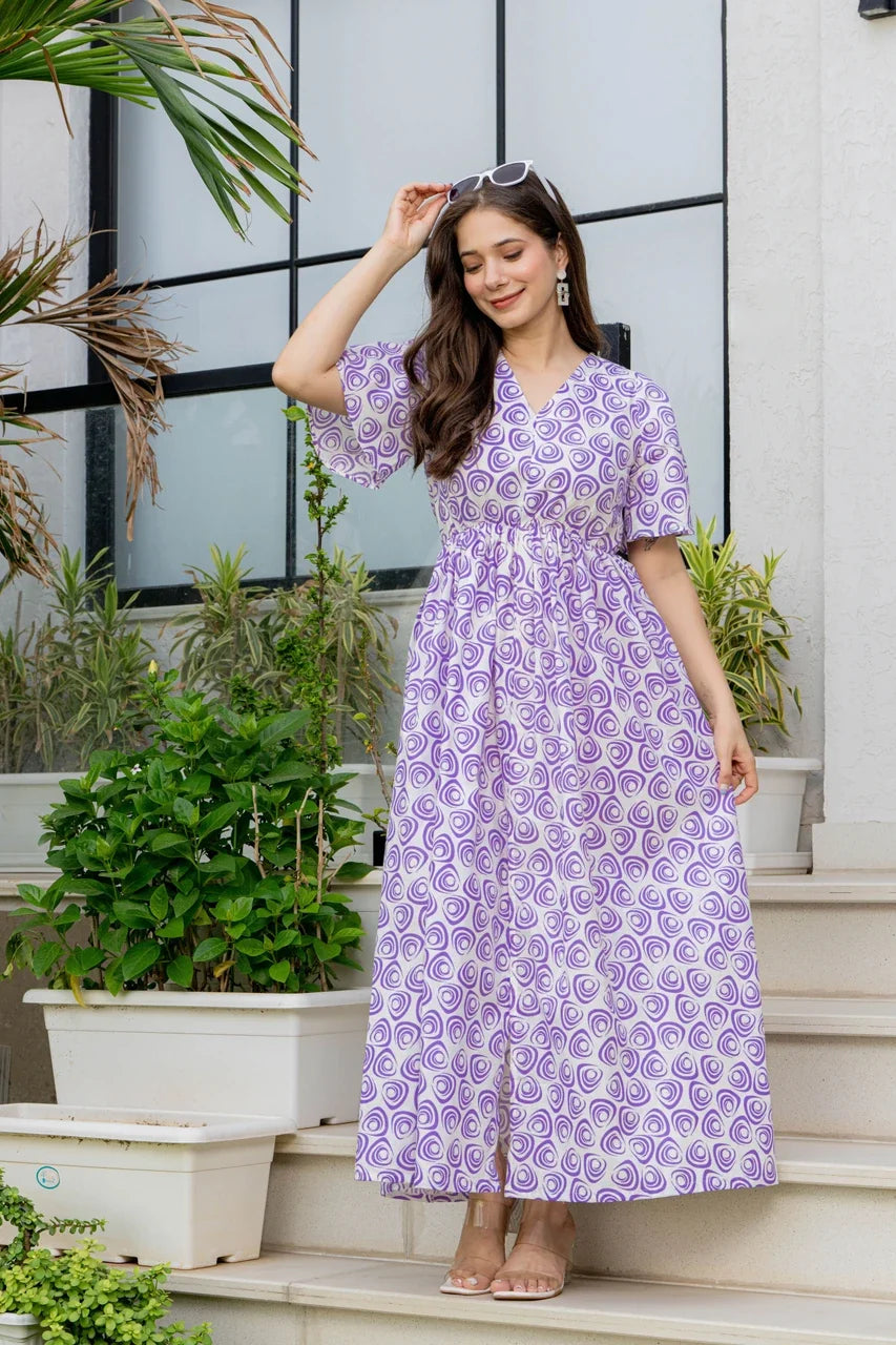 Purple Grace Fit & Flare Maxi Dress