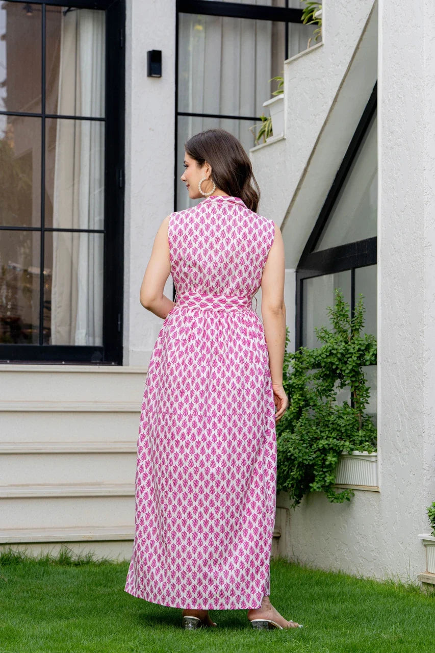 Blush Charm Printed Maxi Dress