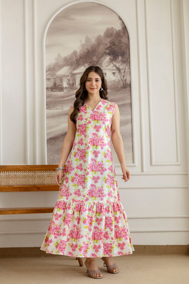 White Petal Grace Maxi Dress